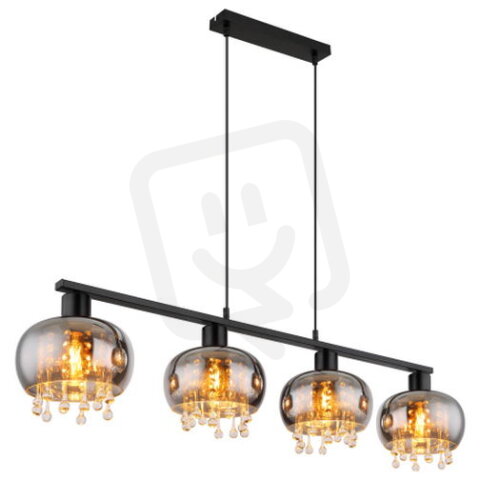 Závěsné svítidlo CORRY černá 4xE27 LED, Max. 9W 230V GLOBO 15839-4H