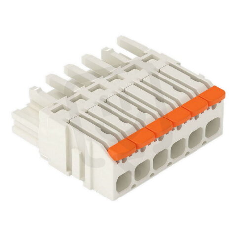 1vodičová pružinová svorkovnice, Páčka, Push-in CAGE CLAMP, Světle šedá
