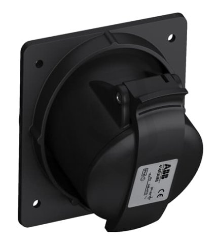 Zásuvka vestavná šikmá 16A - 5p IP44 černá 416RAM6B ABB 2CMA100545R1000