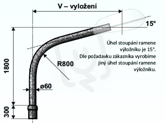 V 3/76 - 1500/120 výložník obloukový