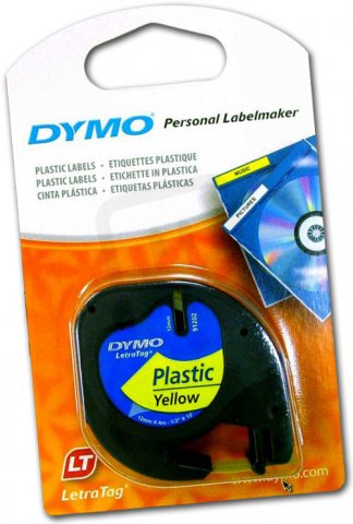 S0721570 59423 DYMO páska LETRA TAG samolepicí plastová šíře 12mm,návin 4m,žlutá