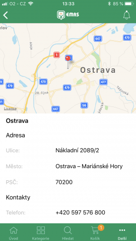 Mobilní aplikace EMAS.cz