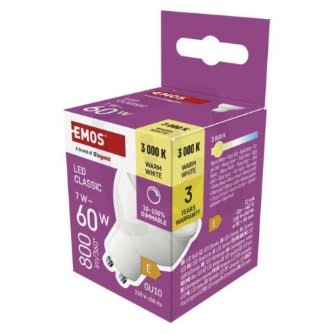 LED žárovka Classic MR16 GU10 7 W (60 W) 800 lm teplá bílá stmívatelná ZQ8E42D