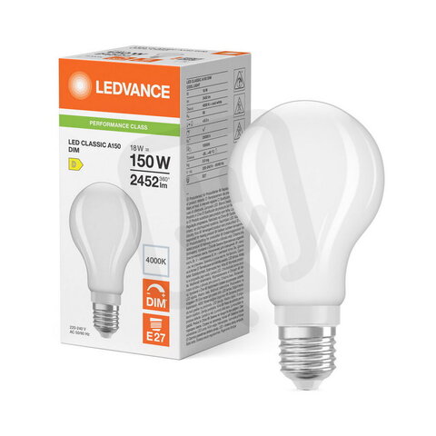 Světelný zdroj LED CLASSIC A DIM P 18W 840 Frosted E27 LEDVANCE 4099854777691