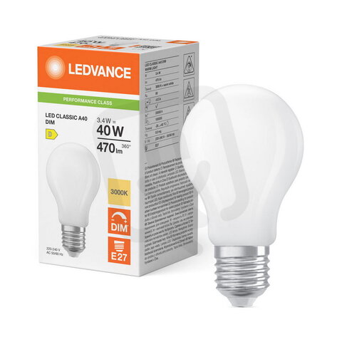 Světelný zdroj LED CLASSIC A DIM P 3.4W 830 Frosted E27 LEDVANCE 4099854776823