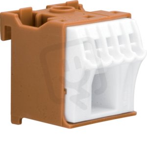 QuickConnect bezšroubový blok fázový, hnědý, 6 svorek, 1x25+5x4mm2, šíře 30mm