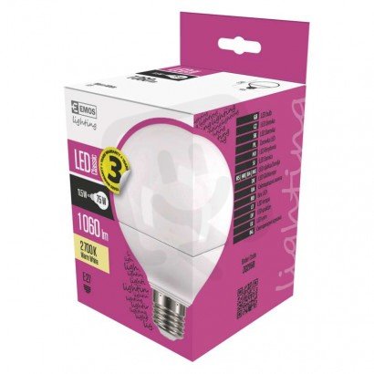 LED žárovka Classic 11,5W(75W) 1060lm E27 WW globe Emos teplá bílá