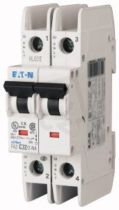 FAZ-C63/2-NA Jistič FAZ (norma UL) char C 2-pólový 63A 15kA (IEC 60947-2) 190786
