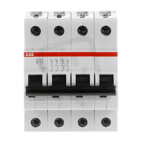 S204-B50 4 fázový jistič 50 A char. B 6kA ABB 2CDS254001R0505