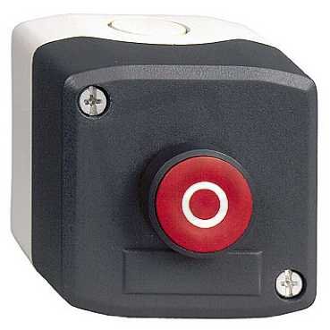 Schneider XALD115 Ovládací skříňka jednotlačítková s přesahem, 1 V - červená