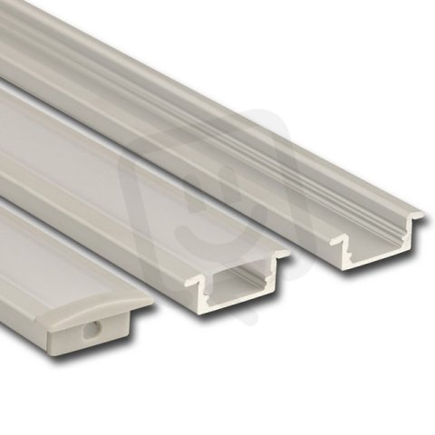 Vestavný hliníkový profil VO 23x8 mm matný difuzor 2 m MCLED ML-761.011.43.2