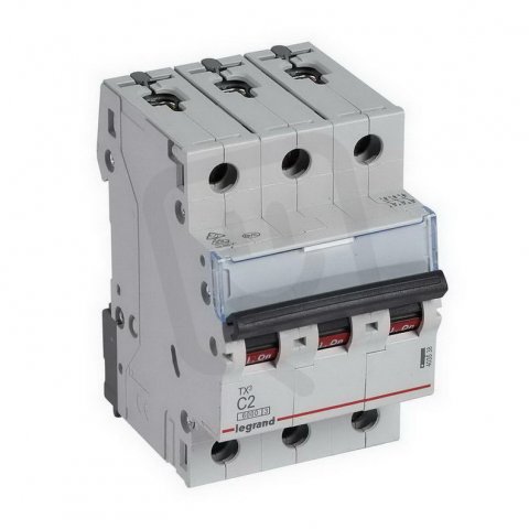 TX3 JISTIČ, 3 PÓLOVÝ, CHAR. C, 2A 6000A LEGRAND 403538