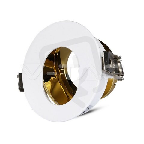 GU10 Fitting White+Gold Round, VT-874 V-TAC SKU3162