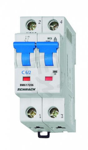 Instalační jistič 6 kA, C 2A, 2P SCHRACK BM617202--