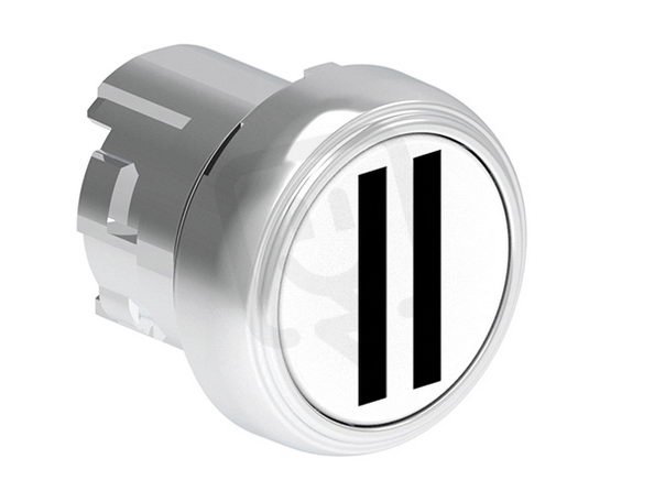 Lovato LPSB1128 Tlačítko s návratem kovové se symboly d22mm lícující II / bílé