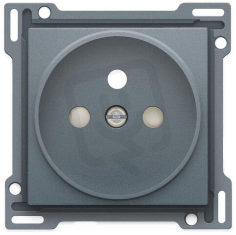 Kryt zásuvky 21mm s dětskou pojistkou-ALU STEEL GREY NIKO 220-66101