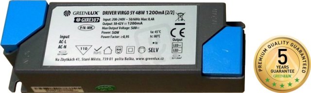 LED Driver DRIVER VIRGO 5Y 48W 1200mA [2/2] GREENLUX GXRE307