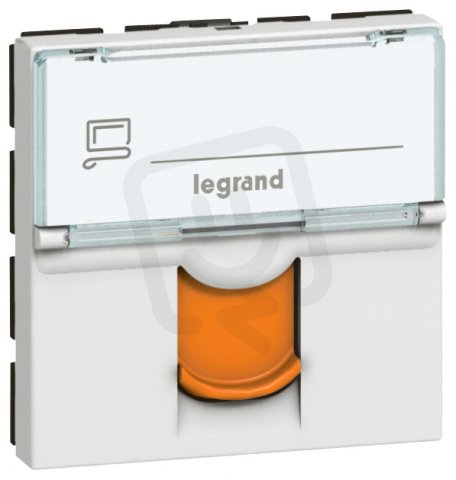 MOSAIC DATOVÁ ZÁSUVKA 1XRJ45 STP CAT.6A 1M ORANŽOVÁ LEGRAND 076525