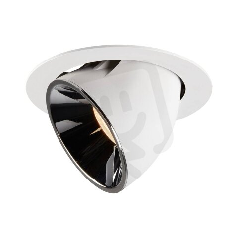 NUMINOS GIMBLE XL, zápustné stropní svítidlo bílé/chrom 2700 K 55° SLV 1006046