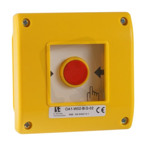 OA1-W01-B.G-20 Ruční havarijní tlačítko na omítku, žluté, 2xZ SPAMEL BG12200