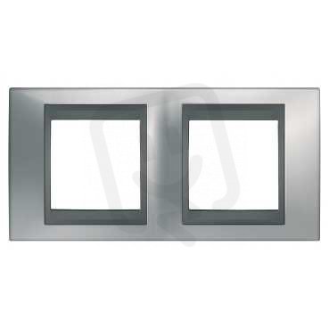 Unica Top Krycí rámeček dvojnásobný, Cromo mat/Grafit SCHNEIDER MGU66.004.238