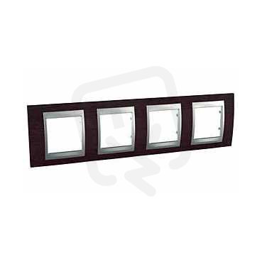 Unica Top Krycí rámeček čtyřnásobný, Wenge/Aluminium SCHNEIDER MGU66.008.0M3