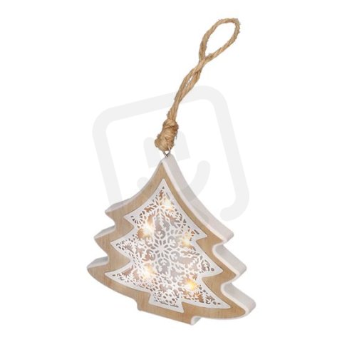 LED vánoční stromek, dřevěný dekor, 6LED, teplá bílá, 2x AAA SOLIGHT 1V45-T