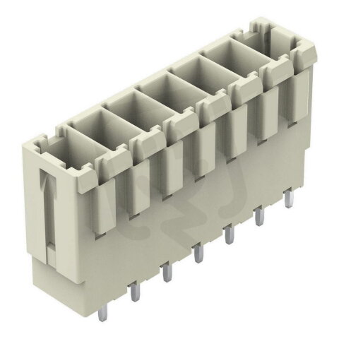 Konektor s pájecími piny THT pájecí kontakt 1,0x1,2 mm rovné světle šedá 7pól.