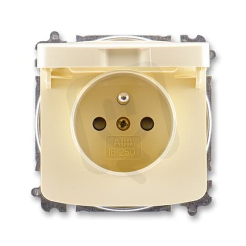 ABB TANGO Zásuvka chráněná s clonkami s víčkem slonová kost 5519A-A02397 C