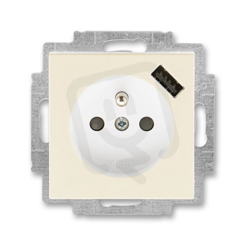 Zásuvka s USB nabíjením 5569H-A02357 17 slonová kost/bílá Levit ABB