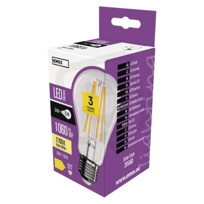 LED žárovka Filament A60 E27 7,8W (75W) 1060 lm teplá bílá EMOS ZF5150