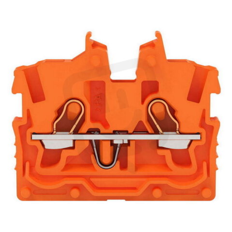 2vodičová průchozí svorka Mini, S ovládacími otvory, 1 mm2, Oranžová