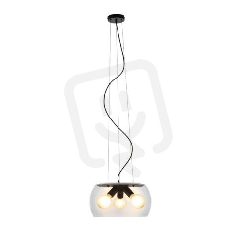AMANDA závěsná matná černá čiré sklo 230V E27 3x15W RENDL R14134