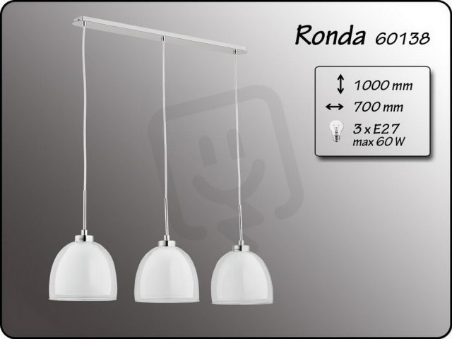 Lustr RONDA čirá 3xE27 60W š.70cm