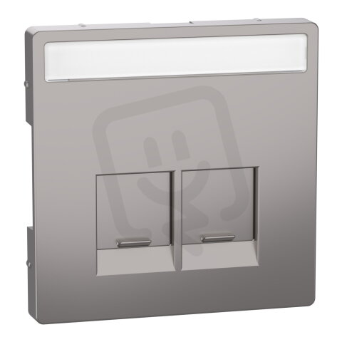 Centrální deska, Merten System D, RJ45 s popisovým polem, nikl, plast