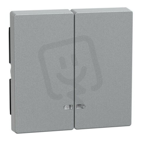 Dvojitá klapka, Merten System M, s průzorem, aluminium, matný plast MEG3420-0460