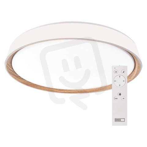 LED přisazené svítidlo ILVI, kruhové 45W, stmív. CCT, bílá+dřevo ZM5115