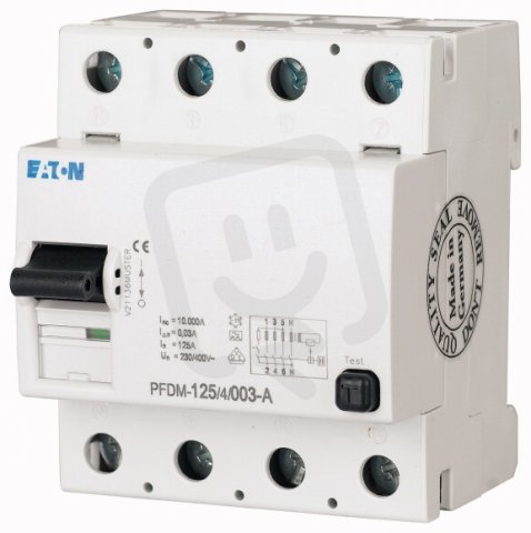 Eaton 235922 Chránič, Ir=200A, typ A, 4-pól, Idn=0.30A, In=125A PFDM-125/4/03-A