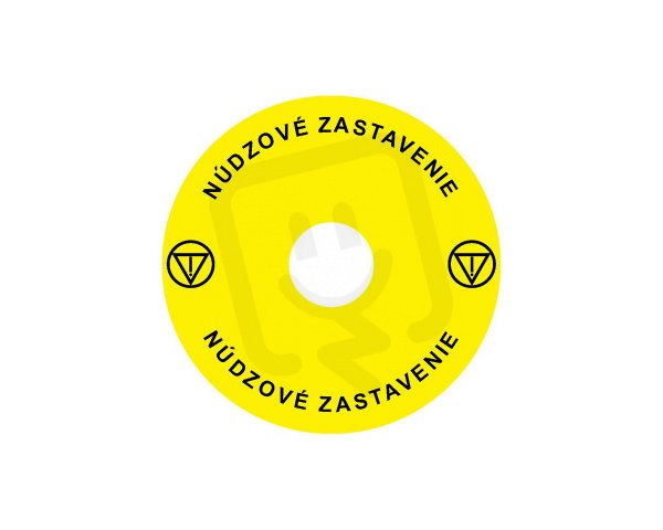Štítek nouzového zastavení NOARK pro Ex9P1 H, samolepicí, žlutý, průměr 90mm, SK