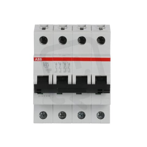 S204-B63 4 fázový jistič 63 A char. B 6kA ABB 2CDS254001R0635