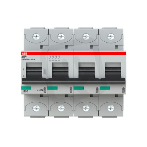 S804N-D13 jistič 4P char. D 13A s klecovou svorkou 36kA ABB 2CCS894001R0131