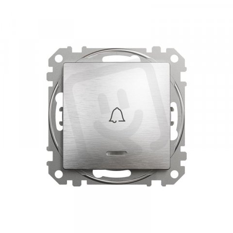 Sedna D/E Tlačítko 1/0 'zvonek' orientační kontrolka, Leštěný Hliník SCHNEIDER