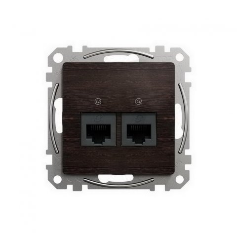 Sedna D/E Datová zásuvka 2xRJ45 kat. 6A UTP, Wenge SCHNEIDER SDD181467