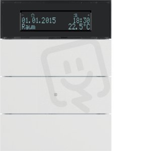 Tlačítkový senzor 3-násobný s termostatem a displejem IQ bílá mat 75663599