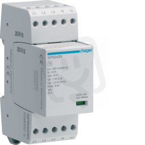 Svodič přepětí T3, 3P+N 230/400 V, In 3 kA (8/20), (3+1) se signalizací