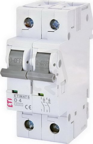 Jistič ETIMAT 6 2p  D4 6kA ETI 002163510