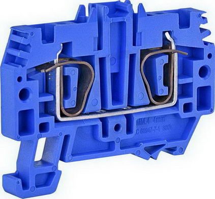 Řadová pružinová svorka ESP-HMM.4B 800V 4mm2 modrá na DIN lištu ETI 003903168