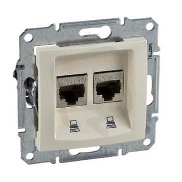 Sedna Zásuvka datová 2xRJ45 kat.5e STP, Beige SCHNEIDER SDN4600147