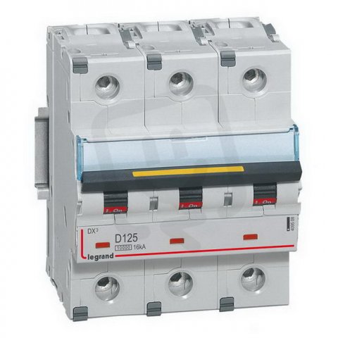 DX3 JISTIČ, 3 PÓLOVÝ, CHAR. D,125A 10000A/16KA LEGRAND 409508