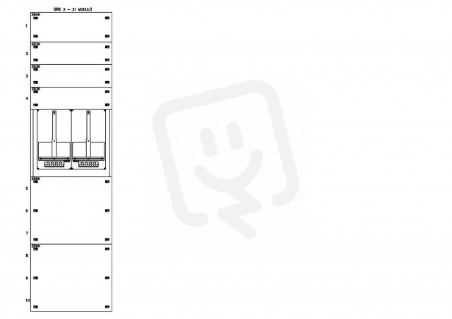 Konstrukce elektroměrová 2-40, 1-řadá, plastové panely SCHRACK CSIL125240